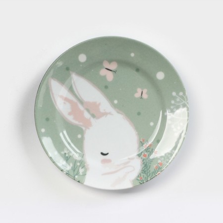 Bunny plate, d = 17.5 cm, porcelain