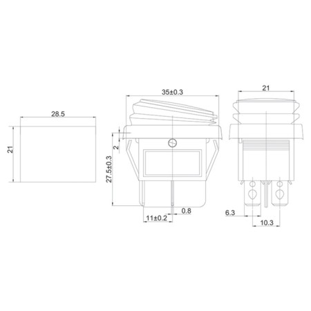 Klavima switch 250V 15A (4C) On-off green with moisture protection lighting (RWB-507) Rexant-1