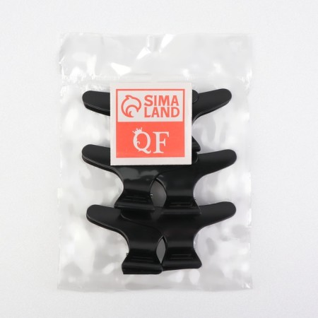 Hair clamps, set - 6 pcs, 8 × 4.5 × 3.4 cm, black color-3