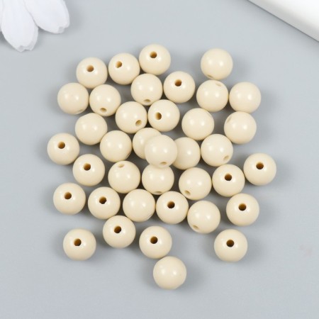 Beads Plastic "White Sand" glossy set 25 grams d = 1 cm-1