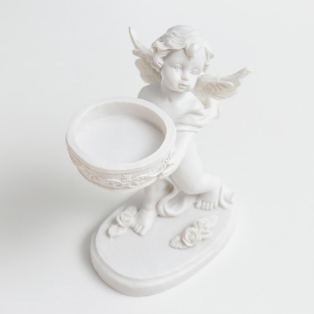 Snowel Angel Polystone candlestick 12.5x10x5.8 cm-4