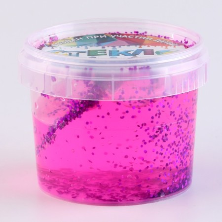 Slime "Glass" with purple large sparkles-2