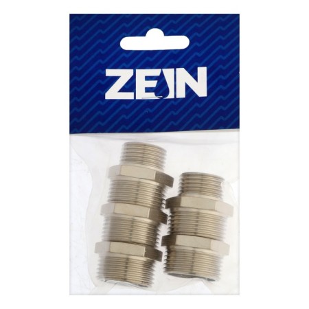 Nipple of transition Zein, 3/4 "x 1/2", external thread, nickel -plated brass, packing 5 pcs.-2