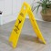 The sign "Caution! Slippery floor ", 61 × 30 cm, plastic, yellow color