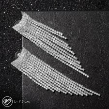 Hanging earrings with rhinestones 