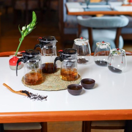 Glass teapot Magistro "Mantana", 750 ml, with plastic sieve-12