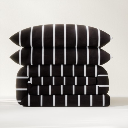 Bedding Ethel Duet Black Stripes 143x215 cm-2pcs, 220x240 cm, 70x70cm-2pcs, 100% cotton, trunks-5