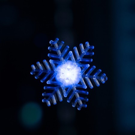LED toy on Velcro "Snowflake" 11 cm, batteries Lr44x3, glow of multi