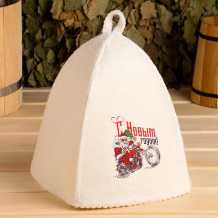 Bath cap "Happy New Year, Biker Grandfather"