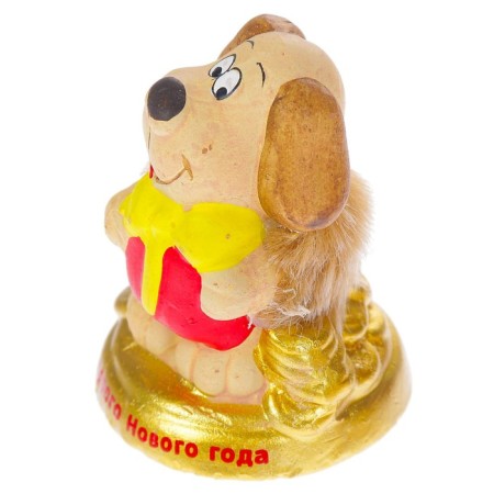 Ceramics Figure "Dog with a gift" 6.5x4x7 cm-2