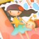 Sticker Plastic Interior Color Rostomer "Girl and Giraffe" 60x90