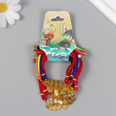 Bracelet Feng Shui "Coins and hieroglyphs" adjustable length
