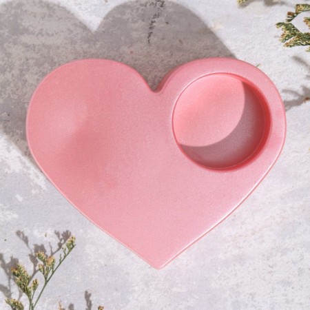 Climb "Heart is large. Marble" from gypsum, 10.5x9x4.5cm, pink-2