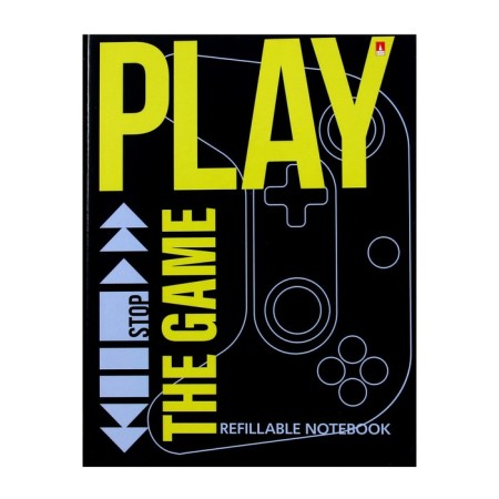 Notebook on rings, 160 sheets in the Play The Game cage, hard cover, glossy lamination, with a change of block