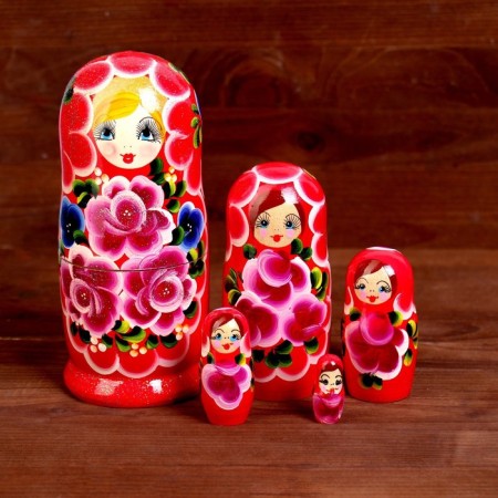 Matryoshka 5 in 1, painted, mix-1