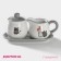 Set of Serving shares "Cozy cats", 2 items: milkman 270 ml, sugar tower 310 ml