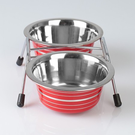 A set of 2 colored bowls on a stand, 2 x 225 ml-2