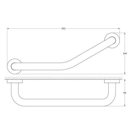 Curved handrail d = 25 mm x 39 cm, chrome, artwelle-1