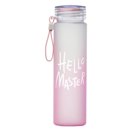 Water bottle, 500 ml Hello Master, 22 x 6 cm, pink