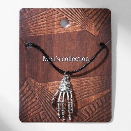 Unisex “Hand” pendant, color black silver on a black lace, 40 cm