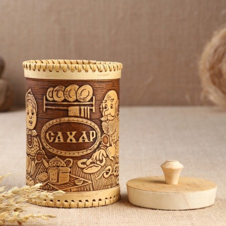 Туес «Дедушка и бабушка», сахар,10х17,5 см, береста-2