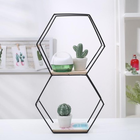 2-tier shelf of the loft, 41 × 23.5 × 9.5 cm, black color-3