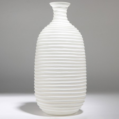 Vase for flowers "Arkady" made of glass, white 39.5 x 19 x 19 cm
