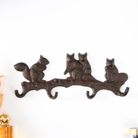 Hooks decorative cast iron "squirrels" 34.5x3x14 cm-1