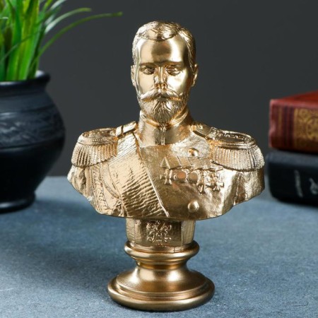 Bust Nicholas II bronze 6x14x6cm-1