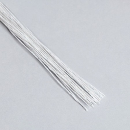 Floristic wire in a white paper braid, length 40 cm, 0.3 mm, set 30 pcs-1