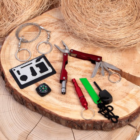 Survival set 6B1: whistle, compass, circuit, the map surviving, flint, university knife-1