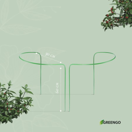 Builder, d = 30 cm, h = 60 cm, leg d = 0.3 cm, metal, set 2 pcs., Green, Greengo-1