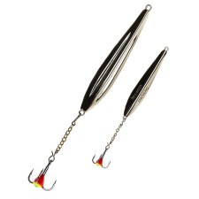 Vertical Winter Lucky John Fin Blade with a chain and a tee, 6 cm, s blister