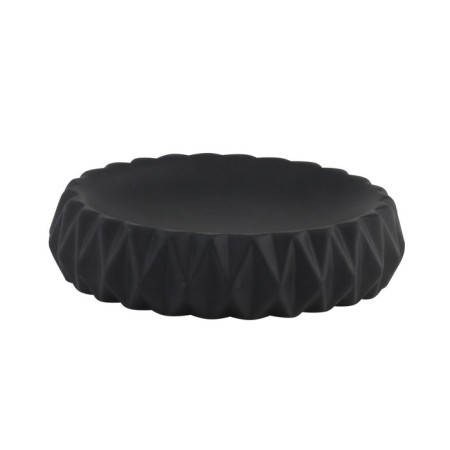 Axentia chicago soap dish is round, from black dolomite, Ø 11 Smi -ray 3 cm
