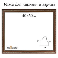 Frame for paintings (mirrors) 40 x 50 x 3.3 cm, plastic, dorothy, brown