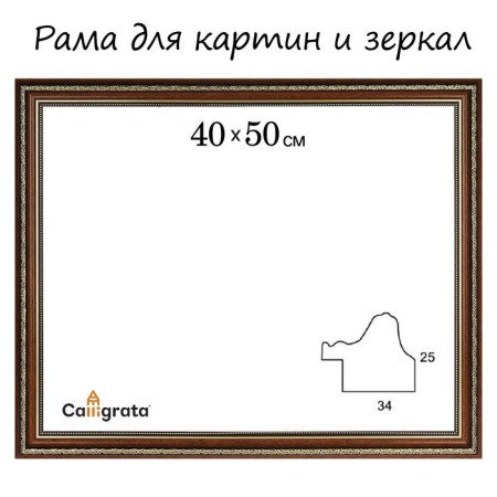 Frame for paintings (mirrors) 40 x 50 x 3.3 cm, plastic, dorothy, brown