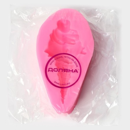 Mold Dolyana "Horn", silicone, 9.2 × 6 × 1.5 cm, pink color-4