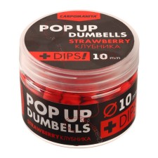 Плавающие бойлы DUMBELLS+DIPS с ароматом клубники, 10 мм, 60 г
