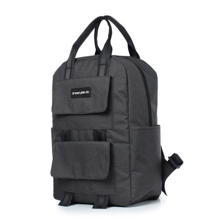 Youth backpack, synthetic fabric, 275x385x140 cm, black