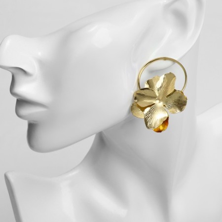 Earrings Metal "Flower" Minor, Color Gold-2