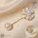 Marshmallow pins "Flower", 6 cm, creamy-white color in gold