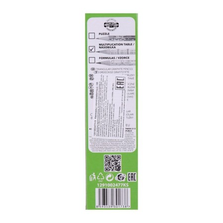 Chernographic pencil Koh-I-Noor 1291 "Multiplication table", HB, without eraser-4