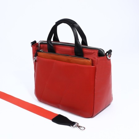 Bag-tout on zipper, red color-6