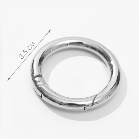 Karabin ring, d = 25/35 mm, thickness - 5 mm, 5 pcs, silver color-1