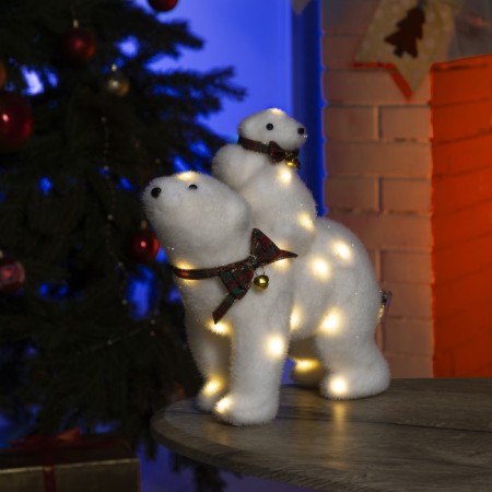 LED figure "Bear and Bear" 27 × 26 × 12 cm, phlock, AAX2 batteries (not in the kit), glow warm white