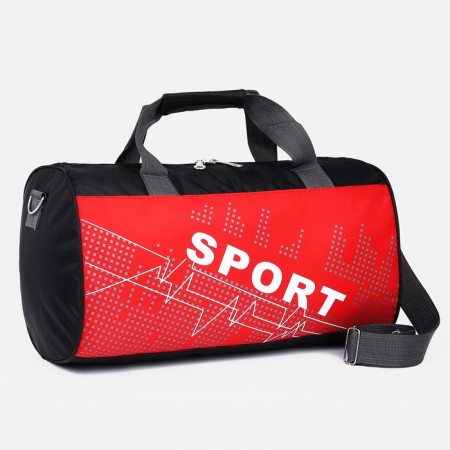 Sports bag with lightning, long belt, black/red color