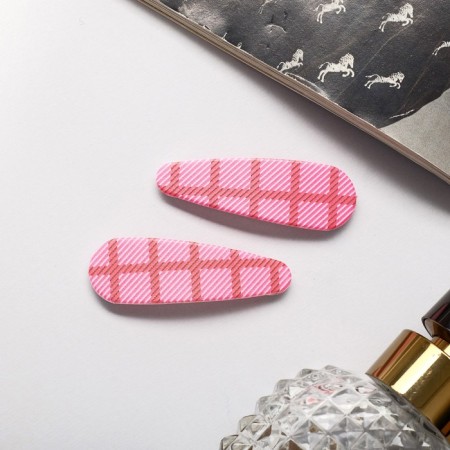 Invisibility for hair "Paula" (set 2 pcs) cage, 5 cm, pink-1