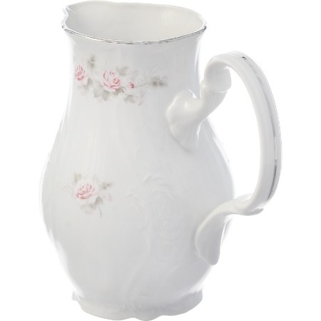 Bernadotte jug, decor "Pale roses, platinum layout", 1 liter-1