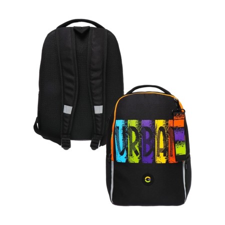 School backpack, 38 x 29 x 16 cm, Grizzly, ergonomic back, black