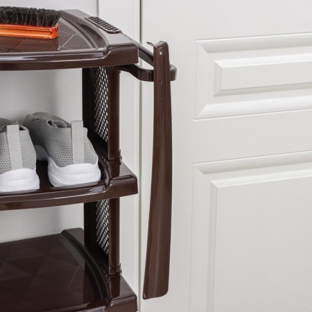 Shelf for shoes with a spoon, 5 tiers, 50 × 32.5 × 91 cm, brown color-4